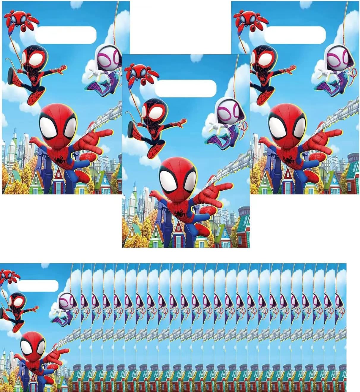 UD 30 Pcs Spider Party Favor Bags, Superhero and His Friends Birthday Gift Bags for Superhero Themed Party Decorations Goodie Treat Candy Bags