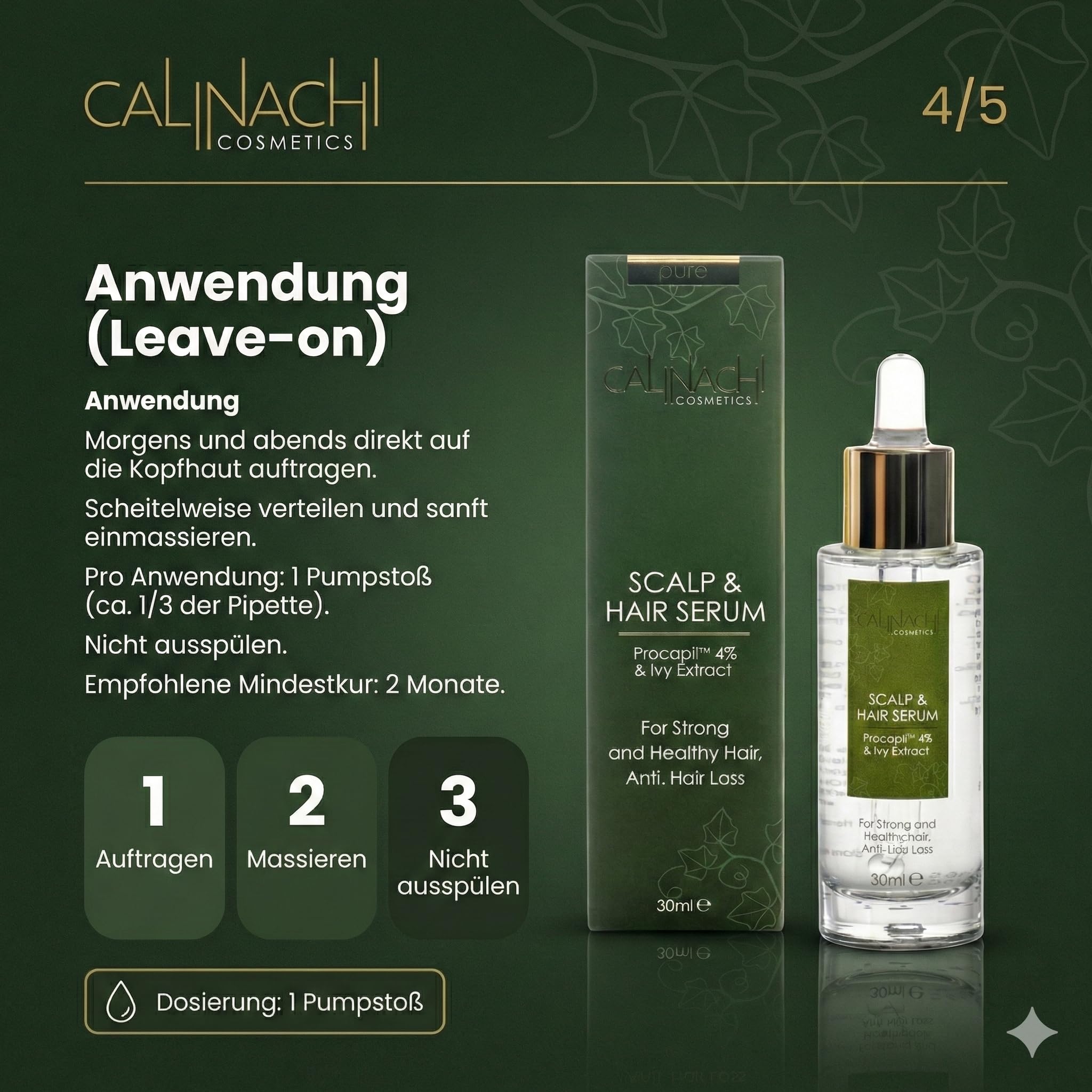 CALINACHI Kräuter-Shampoo & Haarserum Set 300+30 ml Procapil | 2-Schritte Kopfhaut-Routine aus Bärentraube-Kräuter-Shampoo und leichtem Serum für Glanz und bessere Kämmbarkeit