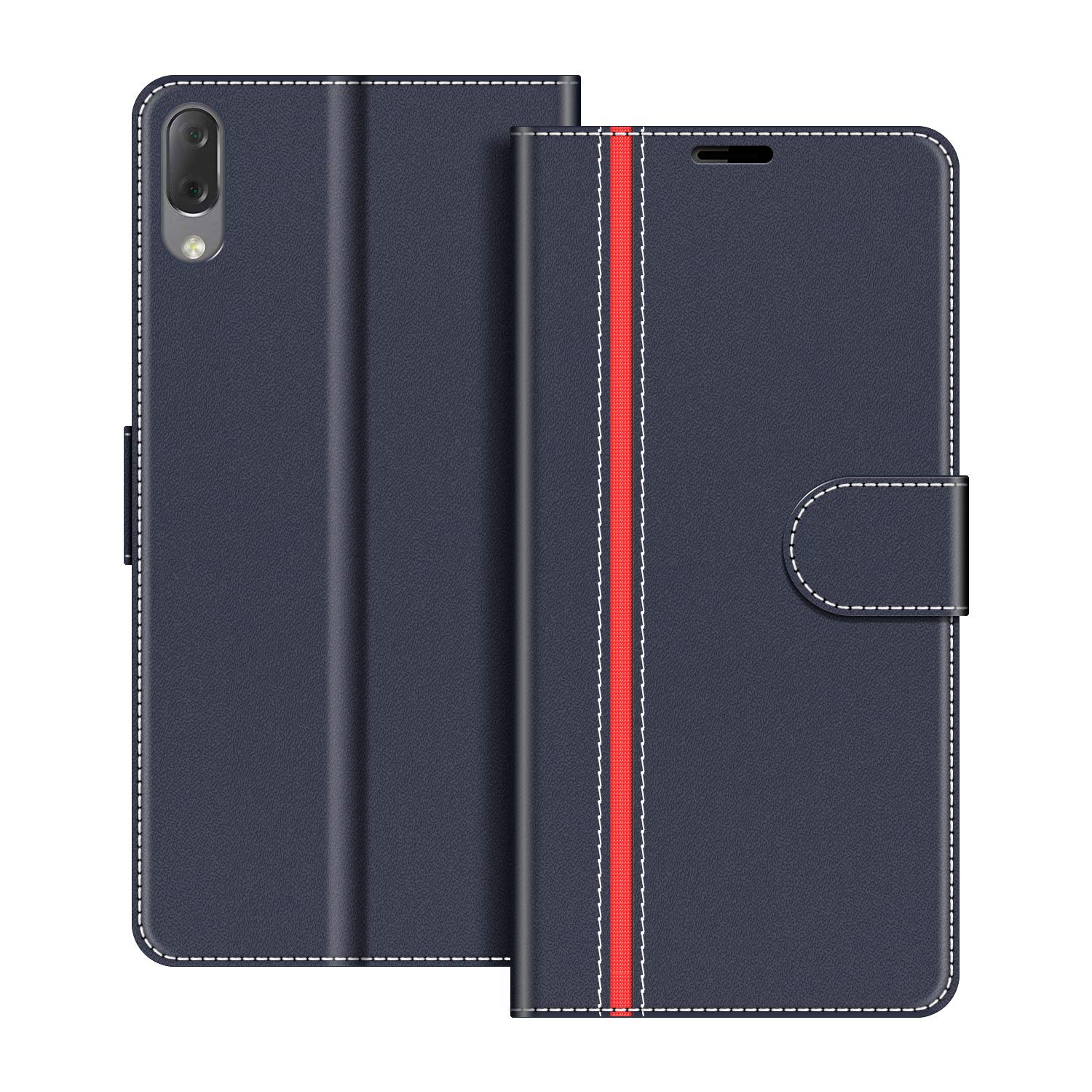 ICatchy - Custodia Portafoglio Con Supporto Per Sony Xperia L3 - Pelle PU Nera E Chiusura Magnetica