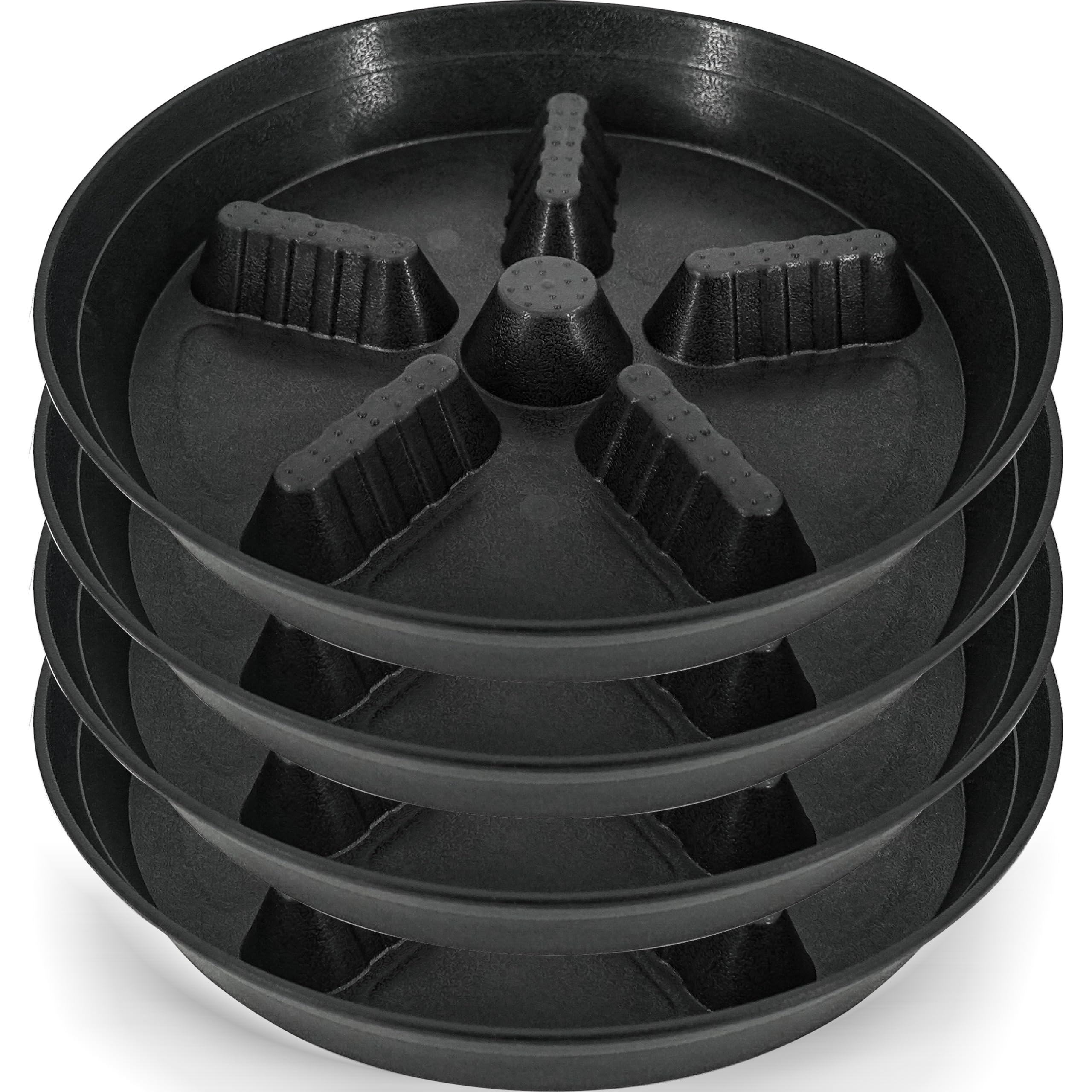 Feyvdzv 4 Pack Plant Saucer 14 inch, Plastic Plant Saucers for Indoors, Raised Middle Plant Trays for Pots, Water Tray for Plants, Plant Stand Water