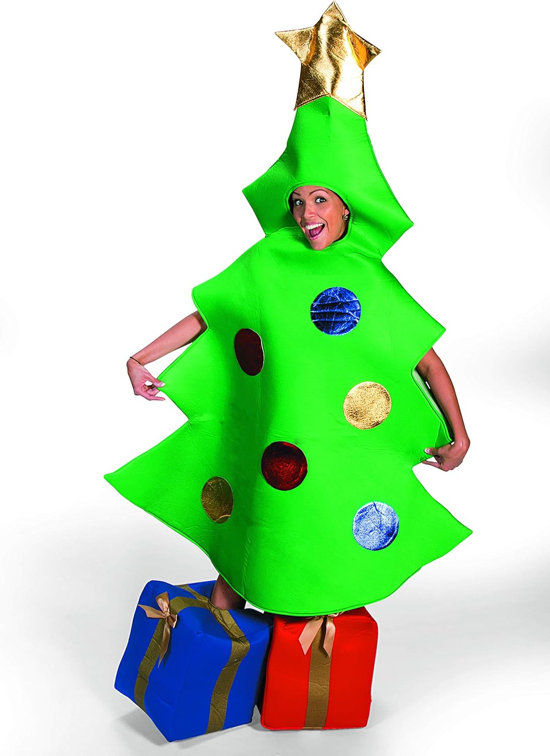 Oriental Trading Christmas Tree Costume Adult - Premium Polyester Holiday Party Outfit for Men & Women | Funny Festive Costume for Xmas Parties, Office Events & Photo Shoots | One Size Fits Most - Image 3