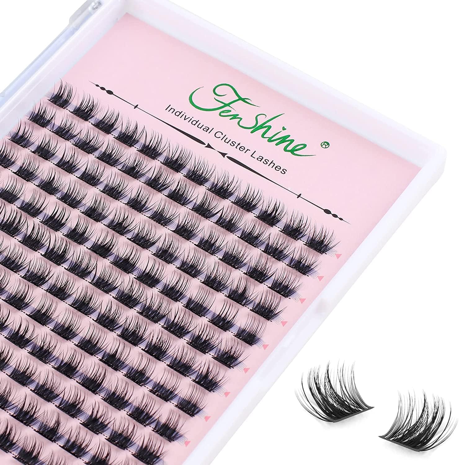 Cluster Lashes Extensions, 144Pcs Individual Lashes Wide Stem D Curl 12mm Length DIY Eyelash Extension Individual Soft False Lashes for Personal Use at Home