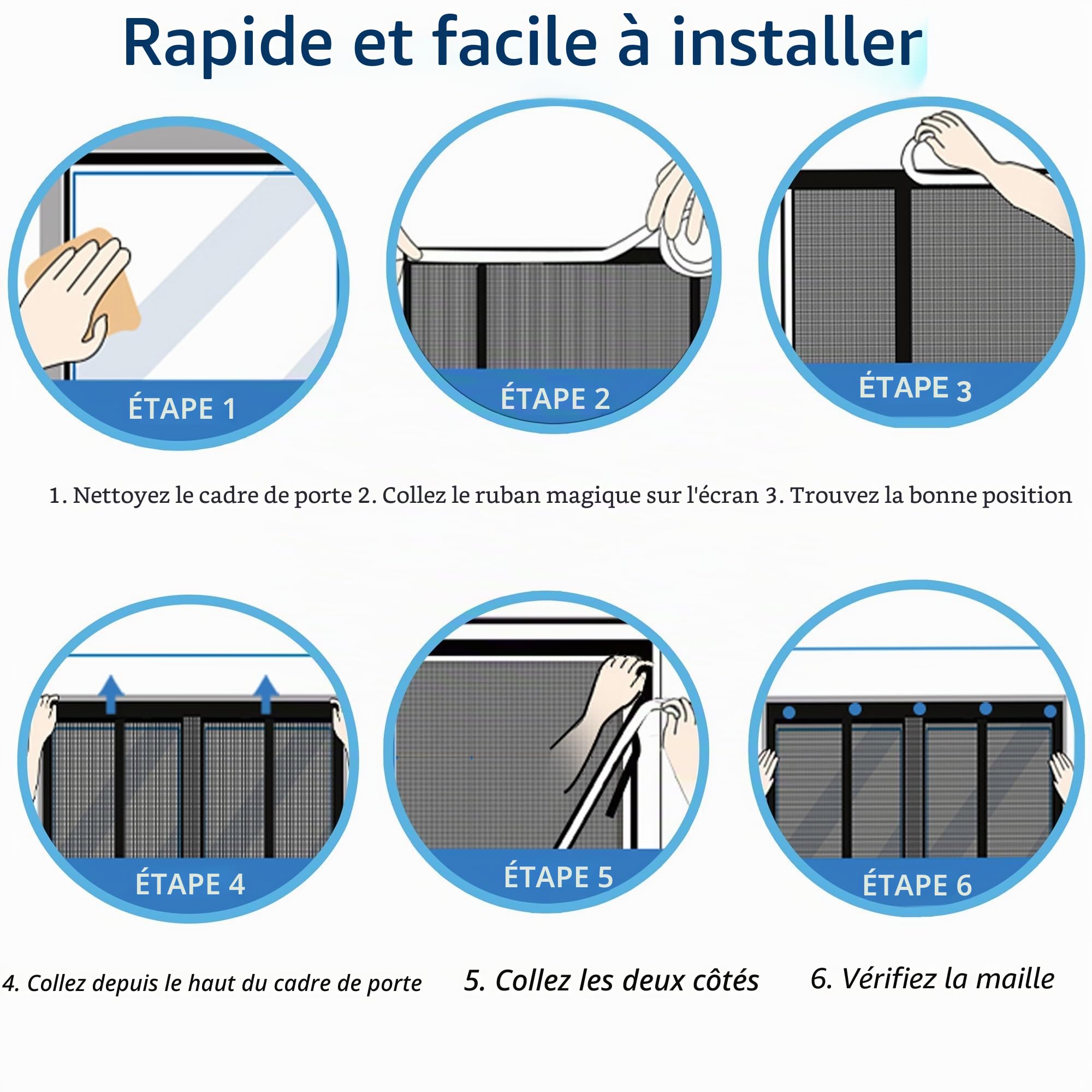 Moustiquaire Double Porte Fenetre Aimantée, 280x215cm Anti Mouches pour Porte, Magnetique Rideaux Toile Insect Ecran, Baie Vitree Coulissante, Magnétique Sans Perçage LF2C1 Noir