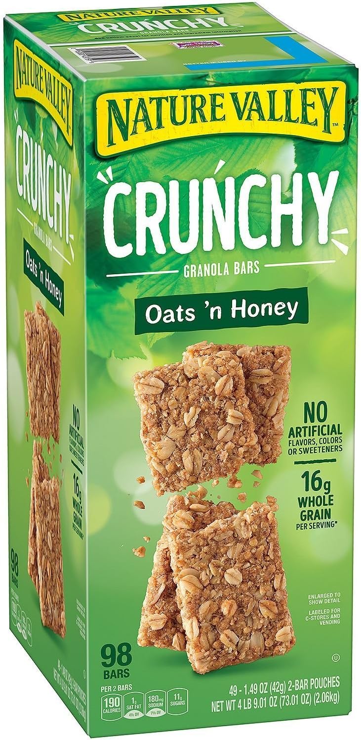 Nature Valley Crunchy Granola Bars Oats 'N Honey, 98-Count 1.49oz bars