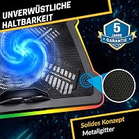 KLIM Cyclone laptop hűtőpad 5 ventilátorral, állvánnyal és maximális hűtéshez 7