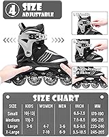 Vista 12 de PAPAISON Adjustable Inline Skates Boys Ages 4-16, Roller Skates for Girls Kids Ages 5-8 8-12 with Full Light Up Wheels, Outdoor Skates Illuminating