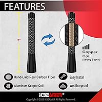 Vista 104 de ICBEAMER 3 inch / 76 mm MINI Mexican Mexico Flag Automotive Antenna with Internal Copper Coil Universal Fit AM/FM Radio Antenna Replacement