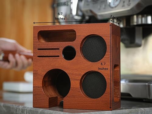 Miniatura 7 de Kit de accesorios imprescindibles para espresso de 2.126 in, herramienta de distribución, portafiltro sin fondo con cesta, organizador de estación