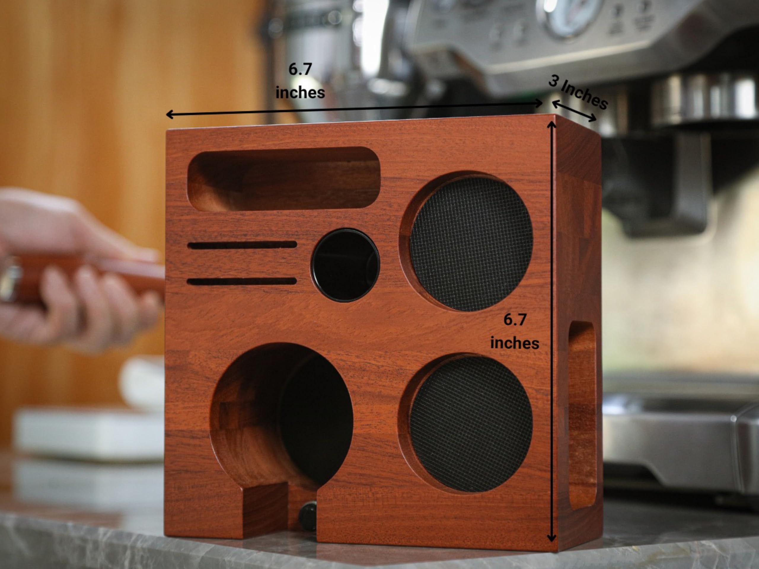 54mm Espresso Zubehör Set für Sage Barista Express, Pro, Touch, Bambino Plus - Rosewood Bodenloser Siebträger, Self Leveling Tamper, Coffee Distributor, Tamperstation, WDT Tool