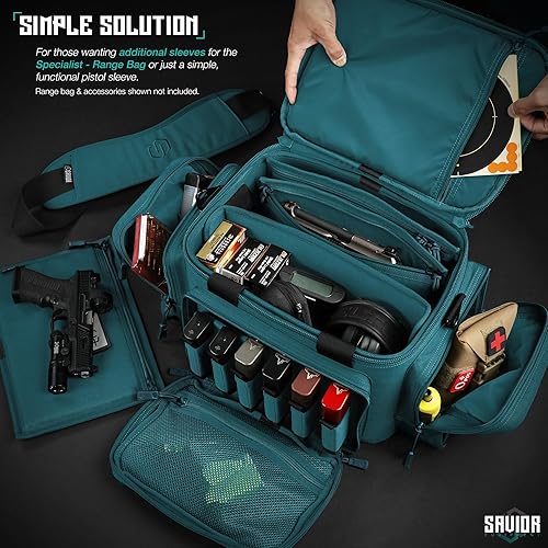 Miniatura 4 de Savior Equipment Funda táctica 600D para arma de fuego, funda suave con parche reflectante para bolsa de gama Specialist Series, cremalleras