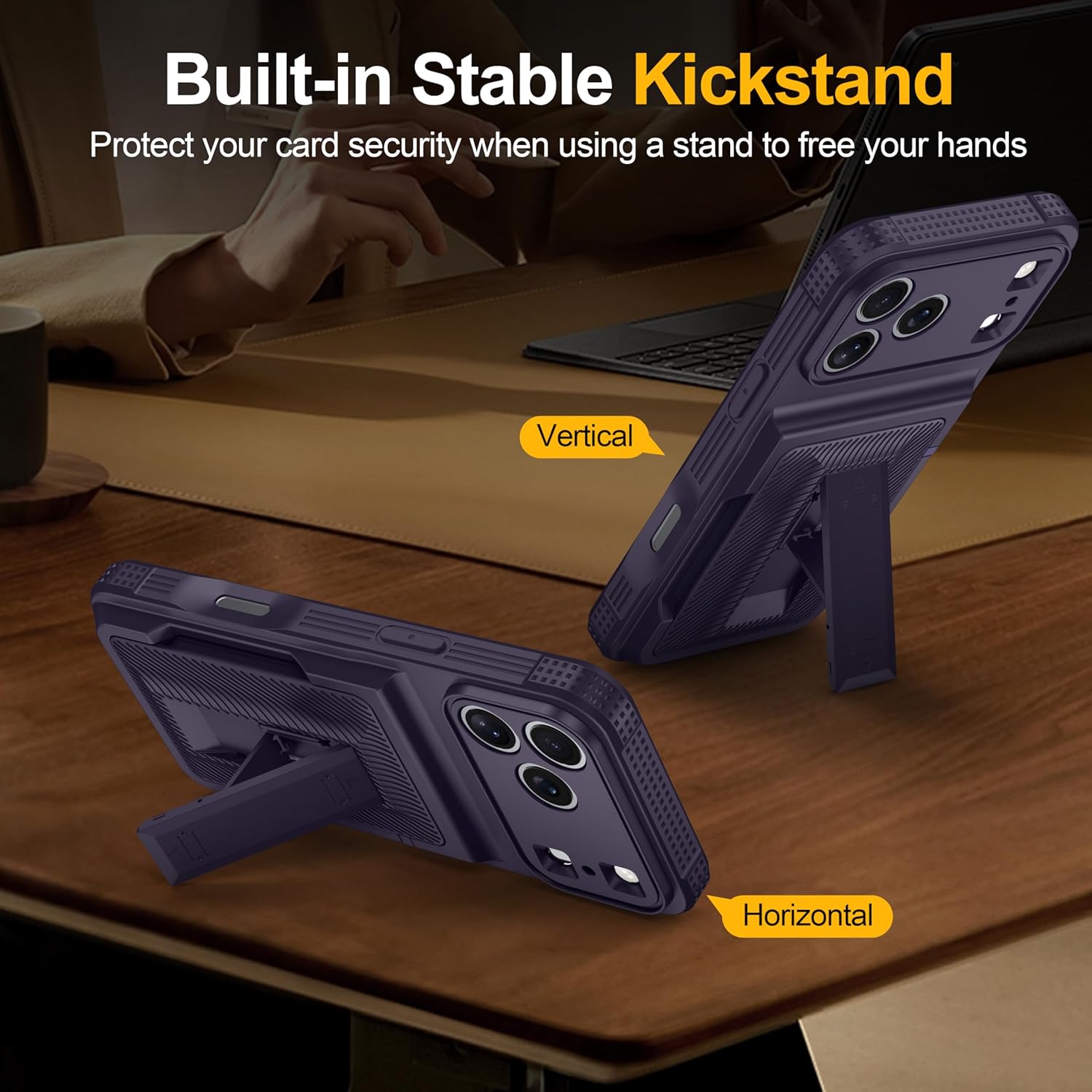 for iPhone 17 Pro Case Wallet with Card Holder (4-5Cards) +1 Privacy Screen Protector,[RFID Blocking][Kickstand][Military Drop Protection] Full Camera Protection Wallet Case for iPhone 17 Pro