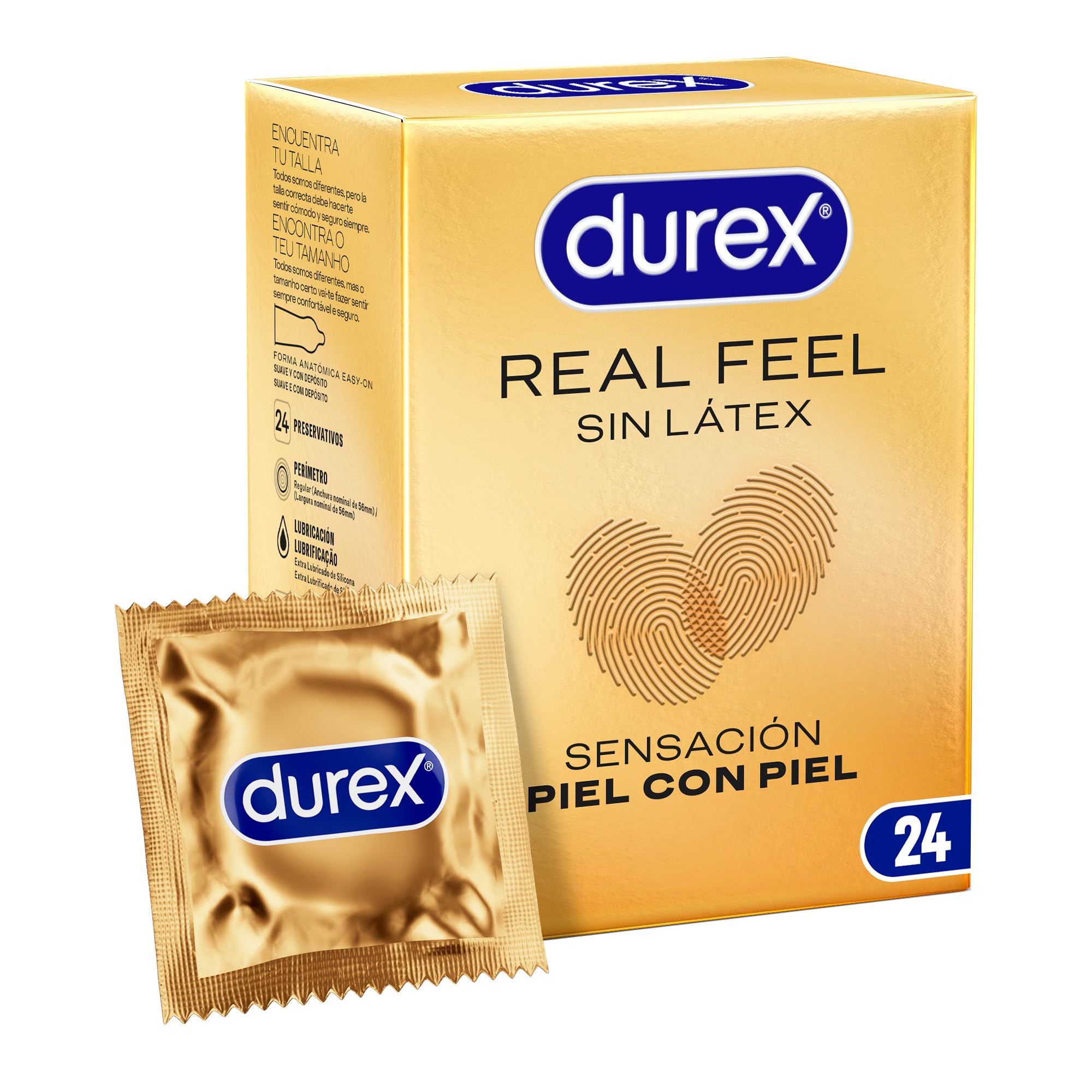 Durex Real Feel 24 Condones Lubricados Sin Látex