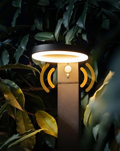 Miniatura 8 de Yoolax - Luces solares para camino, con sensor de movimiento, para exteriores, paquete de 2 unidades, impermeables, del atardecer al amanecer, luces