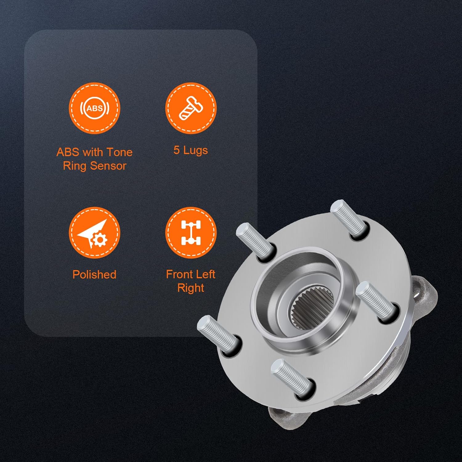 OCPTY Front Wheel Bearing and Hub Assembly Premium 513294 2008-2013 for Nissan Altima, 2007 for Nissan Altima 4 Wheel ABS