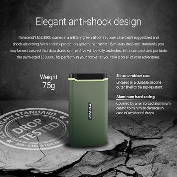 Transcend 4TB External SSD, Up to 2000MB/s, Portable Hard Drive for Steam Deck/iPhone/iPad/Mac/Windows/Android/Tablets/PS5/PS4/Xbox/Smart TV, USB 3.2 Gen 2 (20Gbps) USB-C Cable Portable SSD