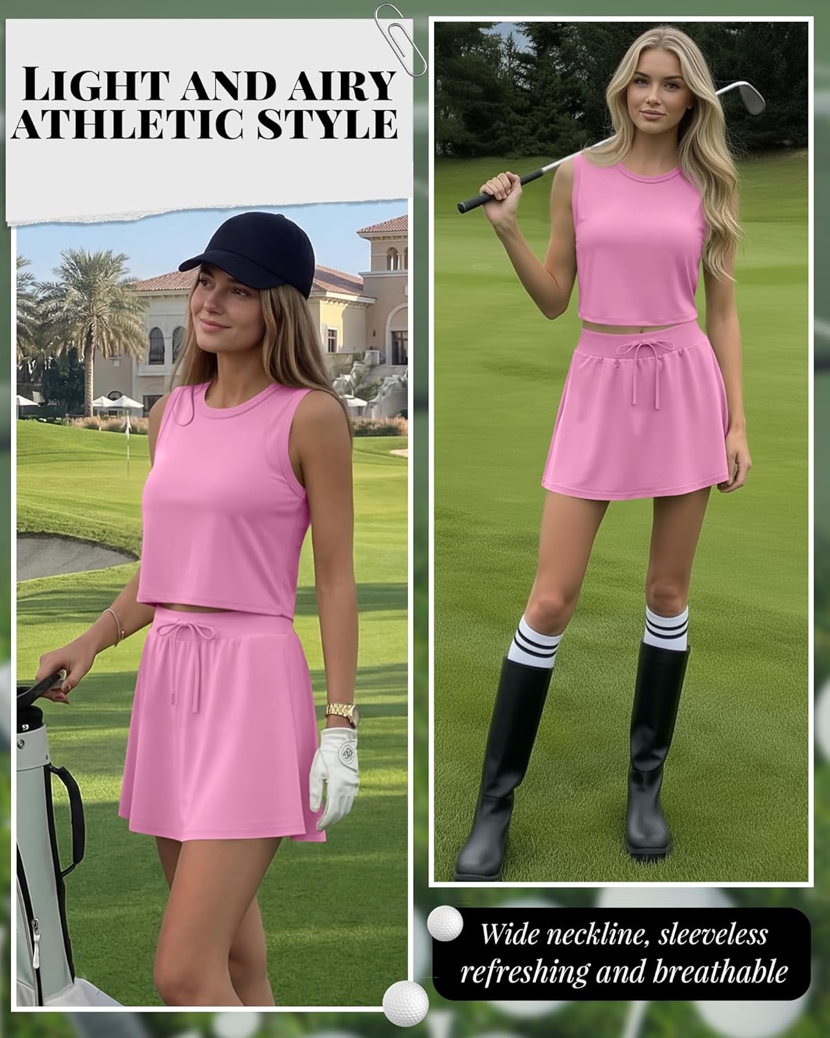 Two Piece Skirt Set for Women Cotton Athletic Summer Outfits Cropped Tennis Skirts Casual Lounge Matching Sets