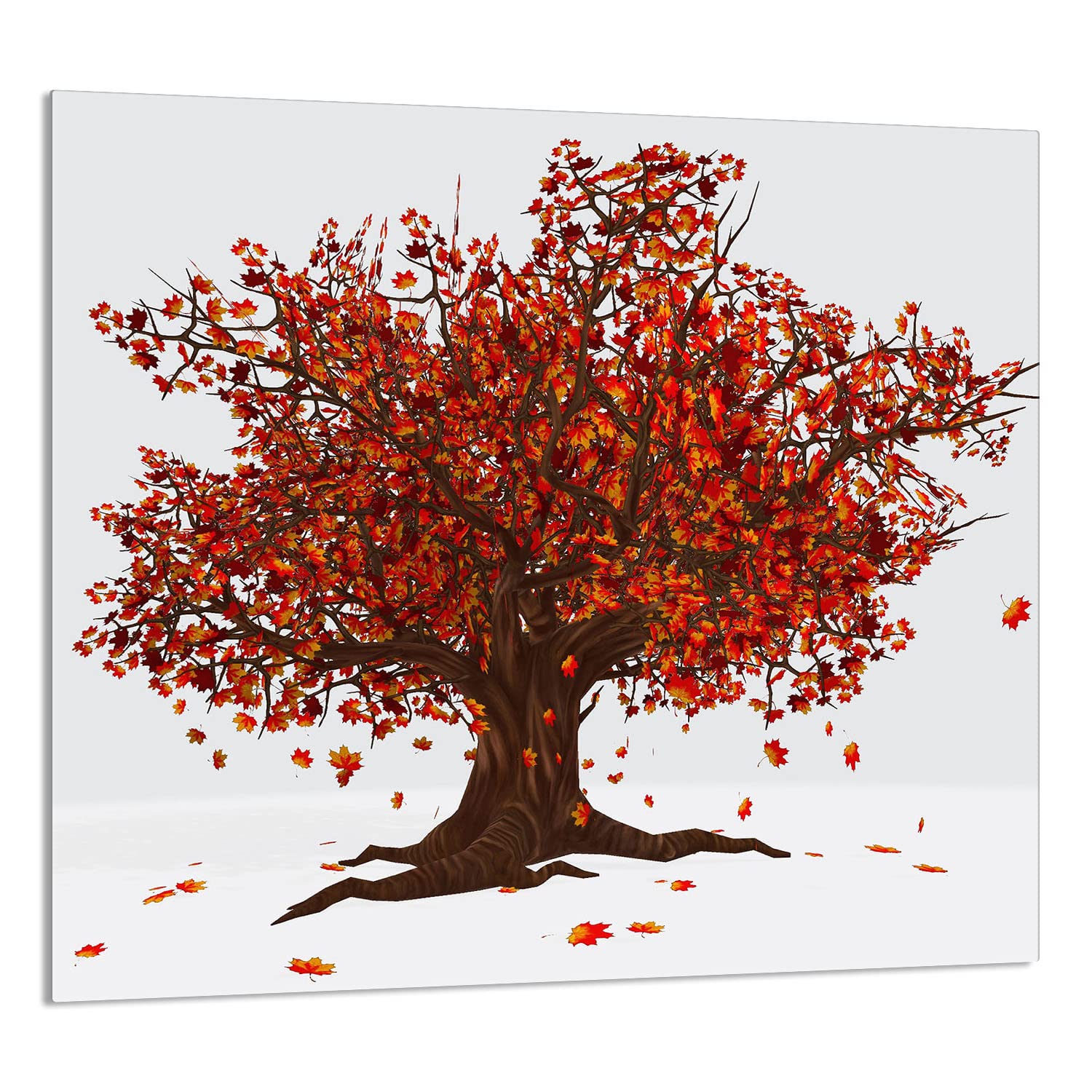 Szklany panel ochronny do kuchni Lacobel, szklana płyta ochronna na kuchenkę, 65x60 cm, szklana deska do krojenia, ochrona przed rozpryskiwaniem, uniwersalna, DRZEWO