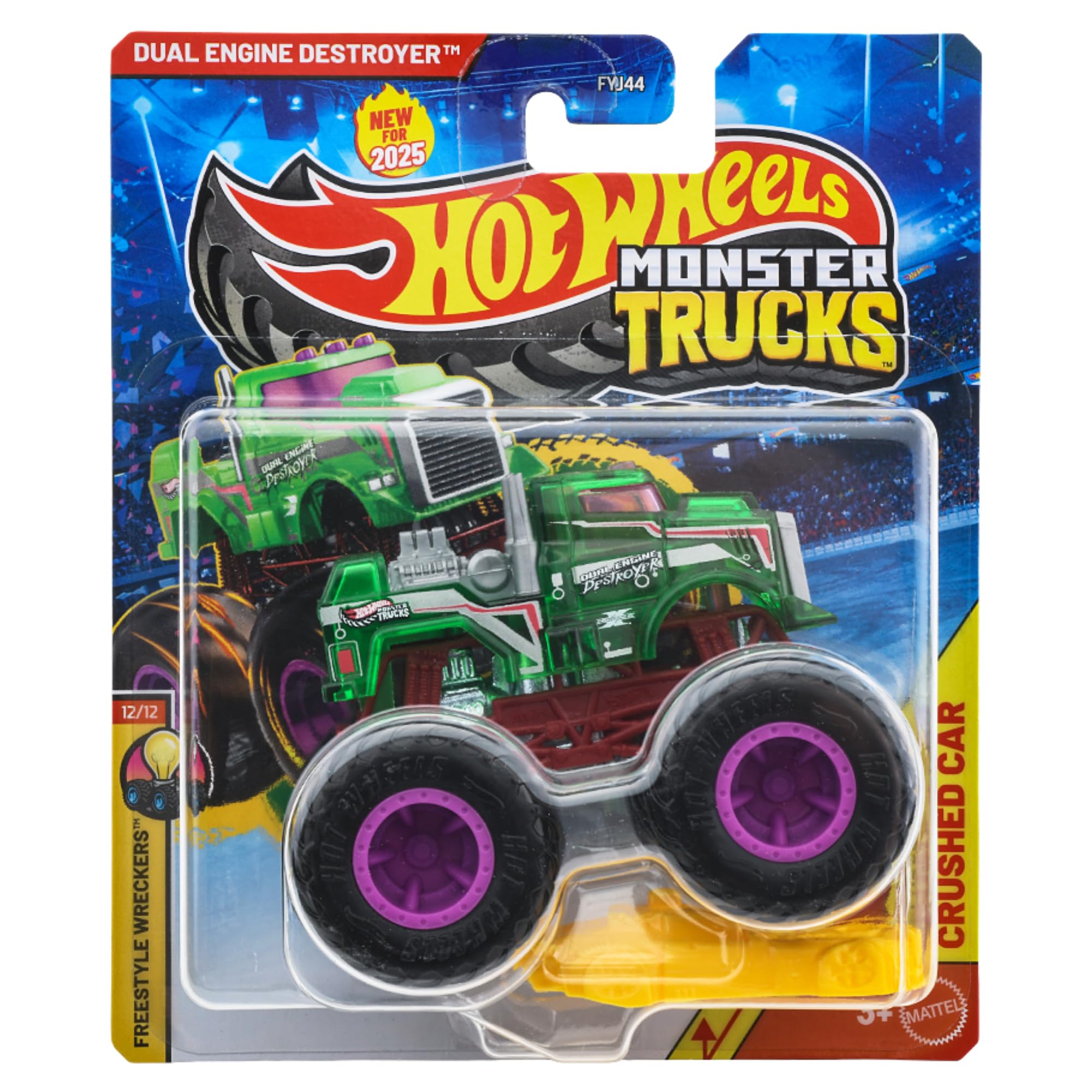 Hot Wheels Monster Trucks - (Dual Engine Destroyer JCD72), Green, 2 cm (W) x 3 cm (L) x 1 cm (H)