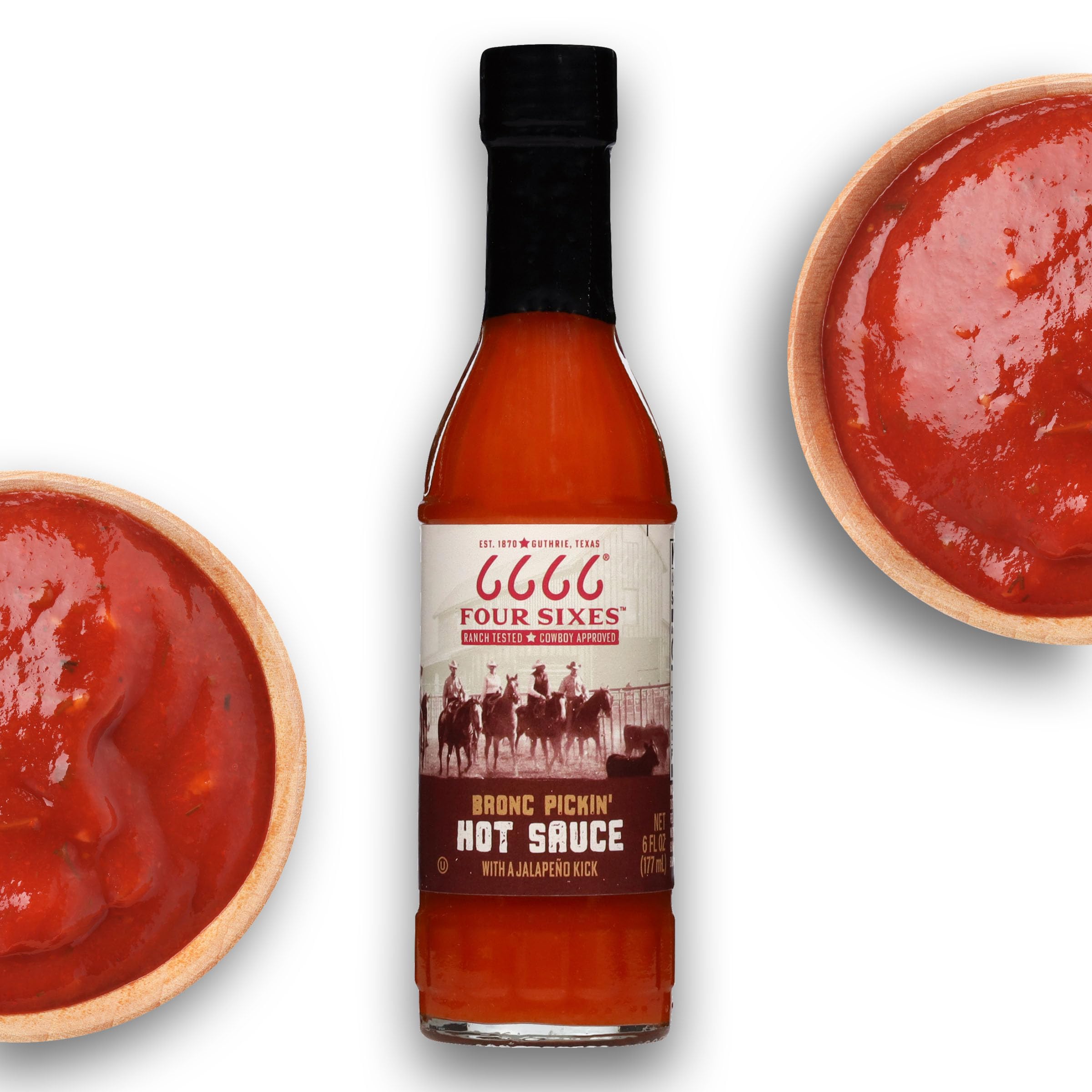 6666 Four Sixes Bronc Pickin' Hot Sauce, 6 Ounce (Pack of 1) - BEST BY: 05/28/27