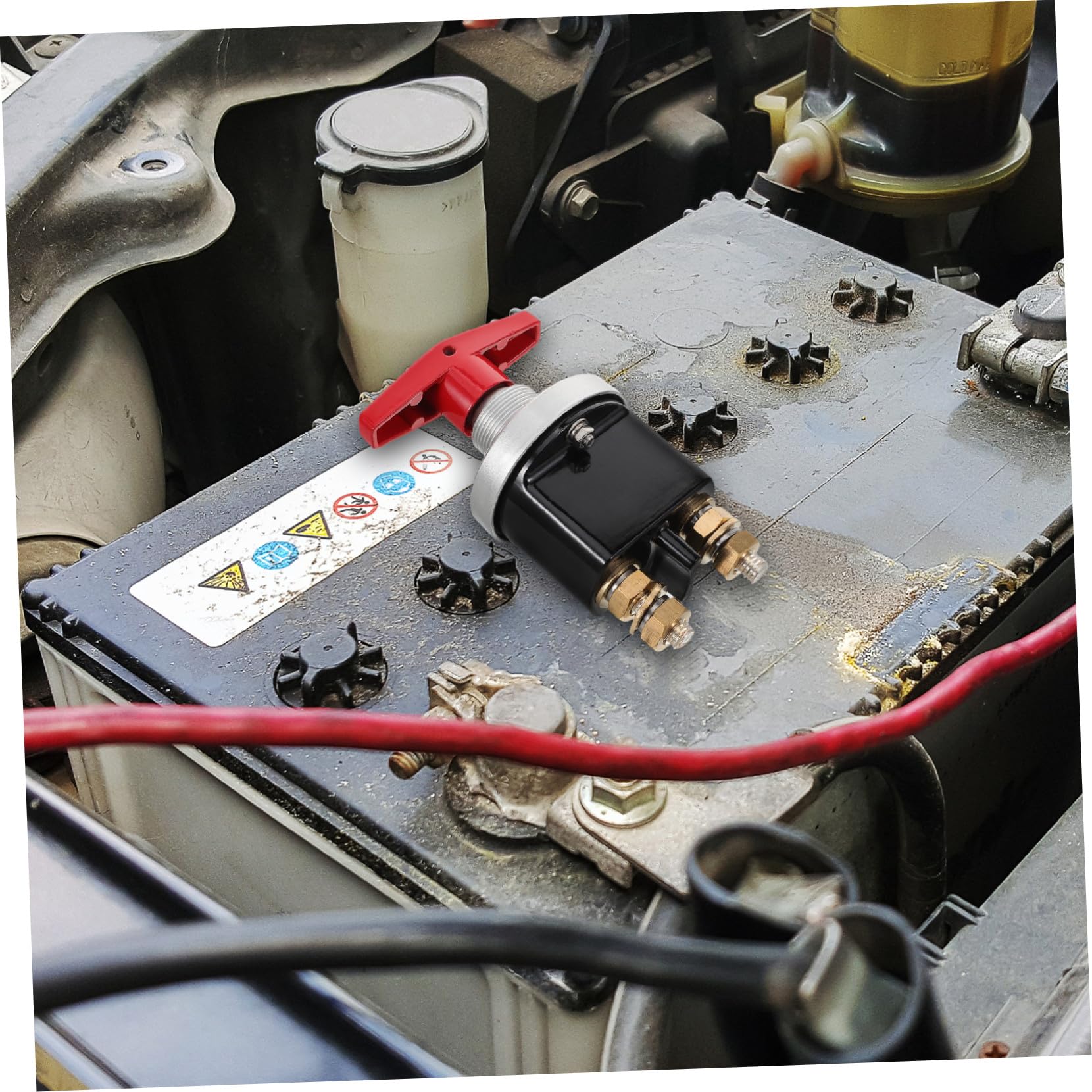 Interruttore Disconnettore Batteria con Piastra di Blocco Isolamento Avanzato Compatibile per Auto Camion Rv e Barche Protezione Motore e Interruzione Istantanea Sicurezza