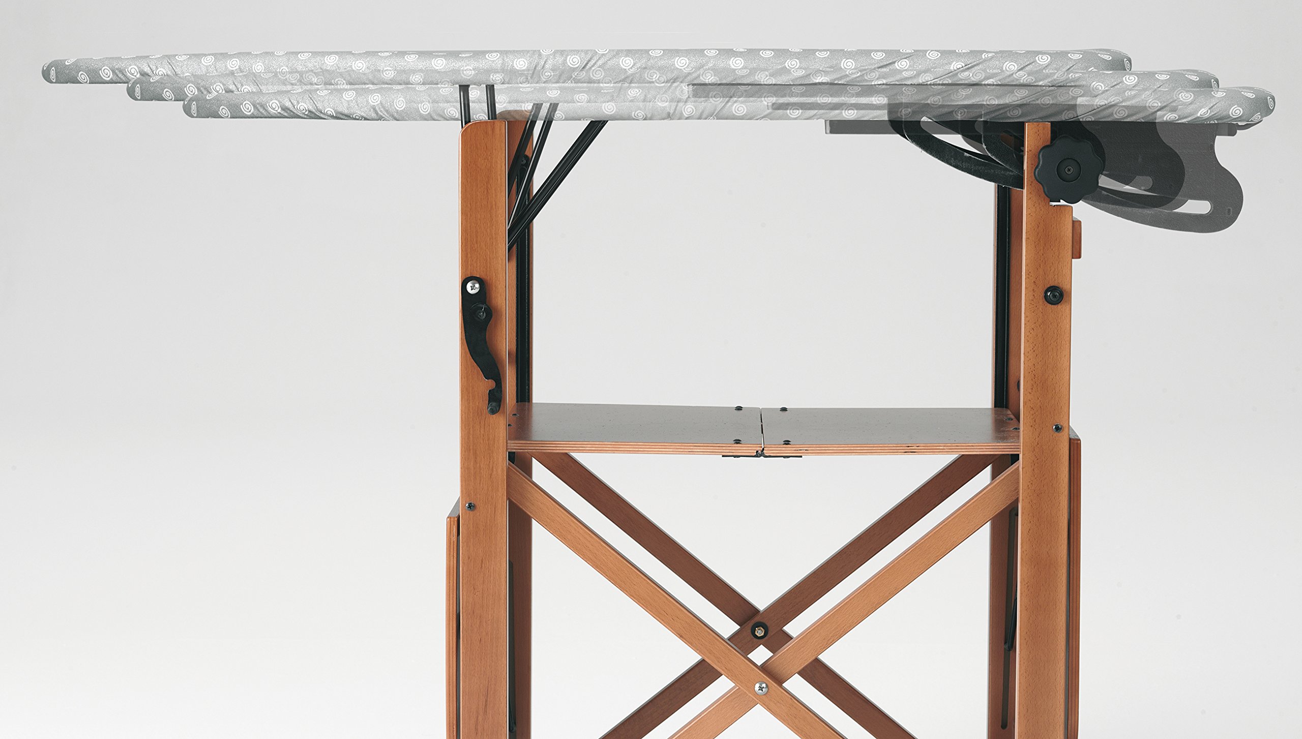 Tavolo Da Stiro BRAVO, Legno - Chiudibile - Regolabile - Finitura Ciliegio - Arredamenti Italia Group