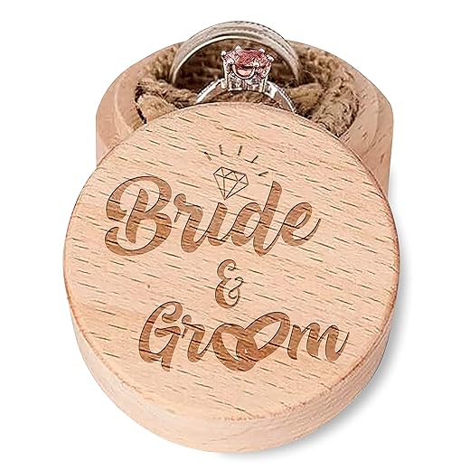 17. DOFAFALA 'We Do' Engraved Rustic Vintage Wood Engagement Jewelry Storage Ring Box - Wooden Ring Holder - The Perfect Christmas Gift Idea for Any Kind of Couple - Capture the Essence of Commitment in Style