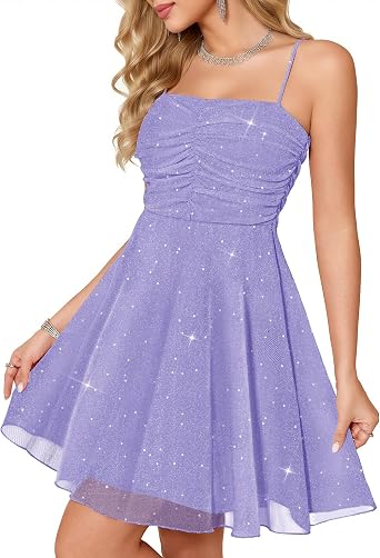 Meetjen Womens Sparkly Short Homecoming Dress Teens Prom Formal Elegant