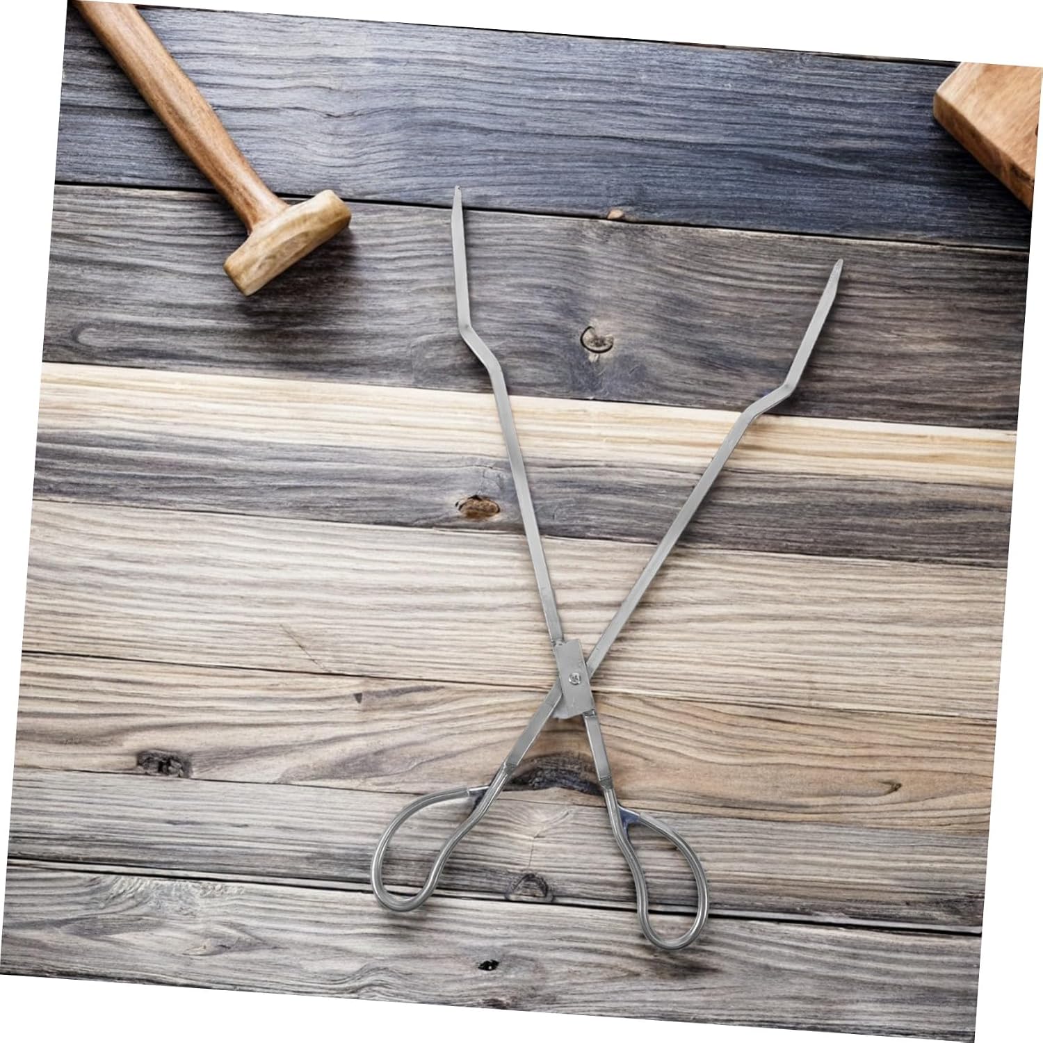 Stainless Steel Fireplace Tongs Log Grabber for Outdoor Bonfire