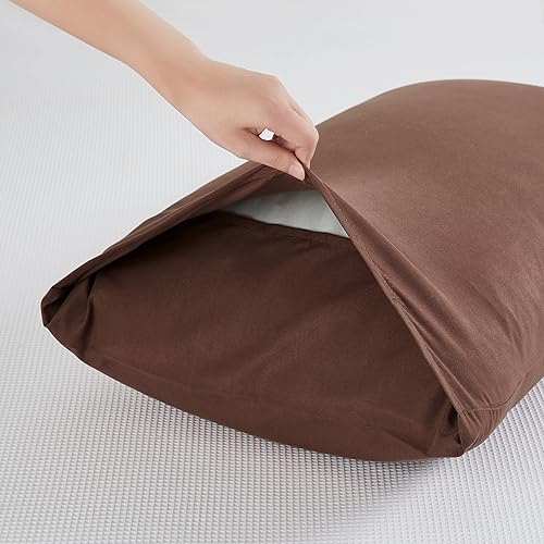 Miniatura 2 de NookZuzu - Juego de 2 fundas de almohada de microfibra ultra suaves de 1800 hilos con cierre de sobre, color gris claro, juego de 2 fundas de