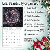 Vista 86 de RED EMBER Astronomy 2026 Wall Calendar 12 Month 12" x 24" Open Thick & Sturdy Paper Giftable Calendar 2026