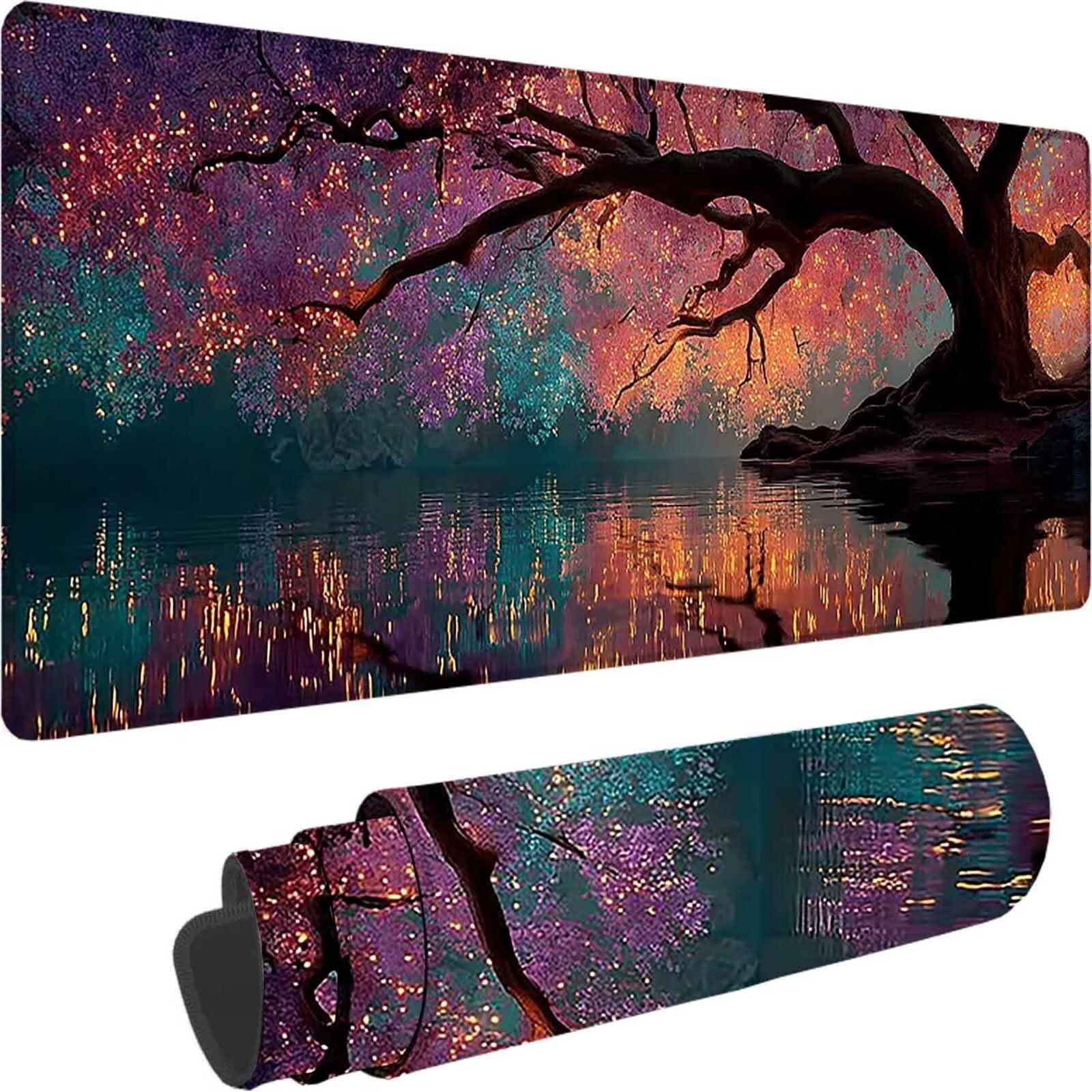 Podkładka pod mysz XXL 1600 x 800 x 3 mm, duża różowa podkładka pod mysz do gier z motywem, marzenie biurko podkładka pod mysz do gier na PC, MacBook, laptop, poprawia dokładność i szybkość dla biura