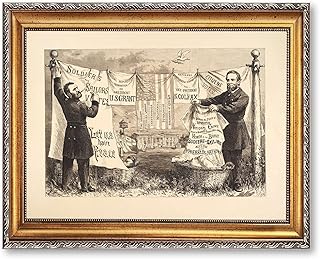 Vintage Framed Political Campaign Canvas Print Oil Paintings Reproduction World Classics Retro Artwork Poster, Painting, Pictures Wall Decor Home Decor Office Dorm Room. (Retro Framed,12L x16W)