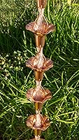 Vista 4 de Stanwood Rain Chain Morning Glory - Cadena de lluvia de cobre, 8 pies