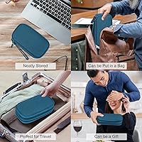 Vista 7 de FYY Organizador para accesorios electrónicos, para viajes, para cables, celular, auriculares y cargadores, estuche portátil, impermeable, doble Verde