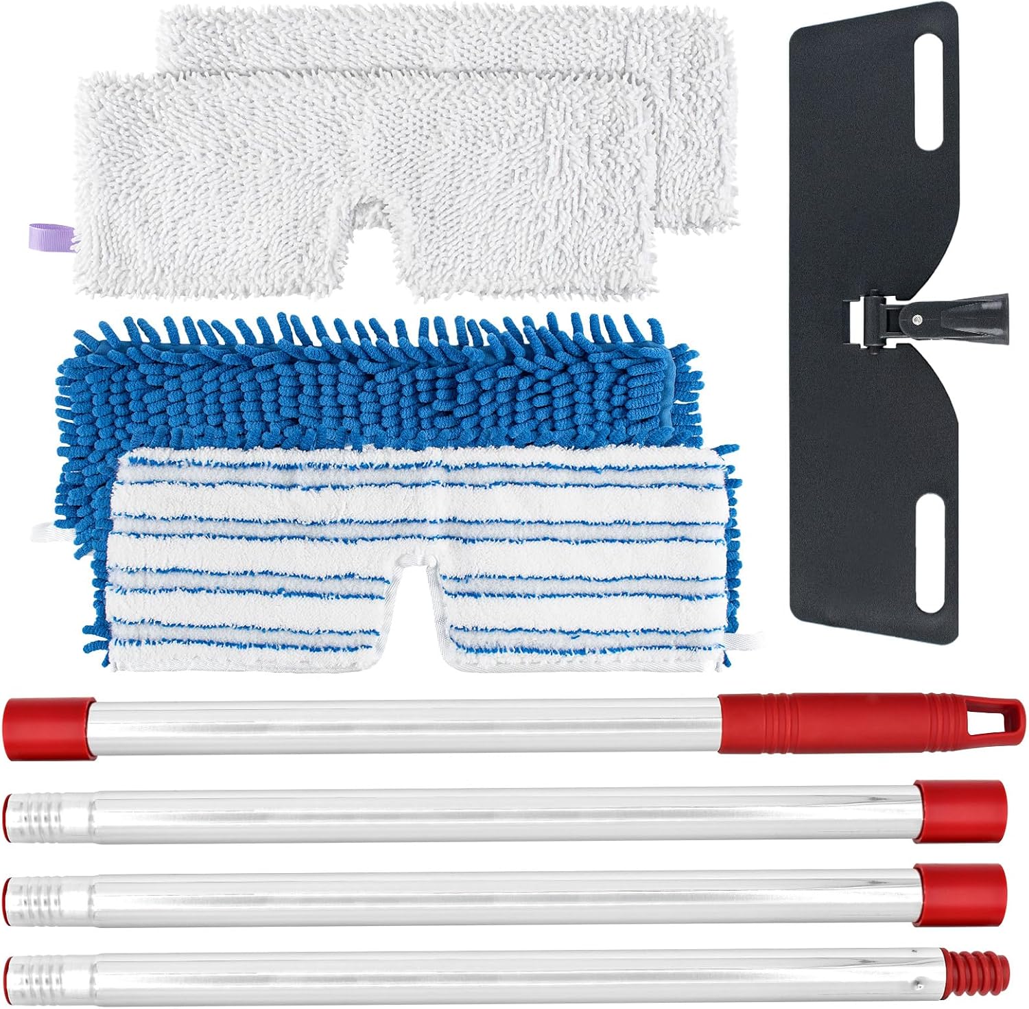 4PCS Microfiber Flip Mop for O-Cedar Hardwood Floor,2PCS Double-Sided Flip Mops, 2 Microfiber Pads with Mop Handle for Dry and Wet Use.