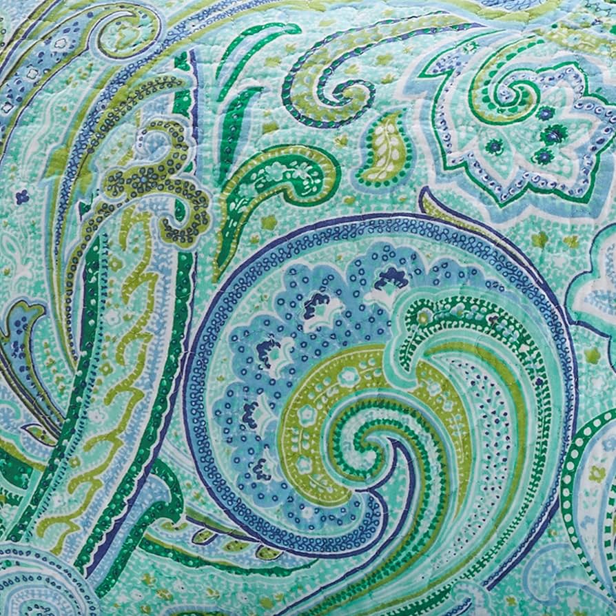 paisley Amazon.com: Levtex Home Spruce Teal Quilt Set - King Quilt +