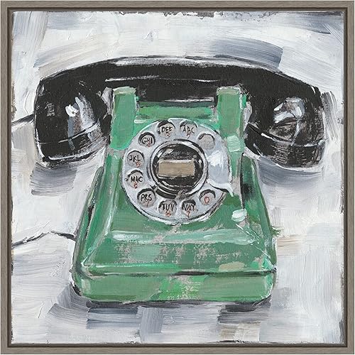Miniatura 12 de Amanti Art Framed Canvas Wall Art 16x16 Retro Phone III by Ethan Harper, Framed Wall Art Canvas, Still Life Artwork, Traditional Decor, Small Poster