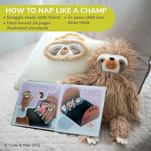Miniatura 3 de Tickle & Main Juego de regalo para fiesta de pijamas de perezoso, juego de 3 piezas que incluye peluche de perezoso, libro de cuentos ilustrado y
