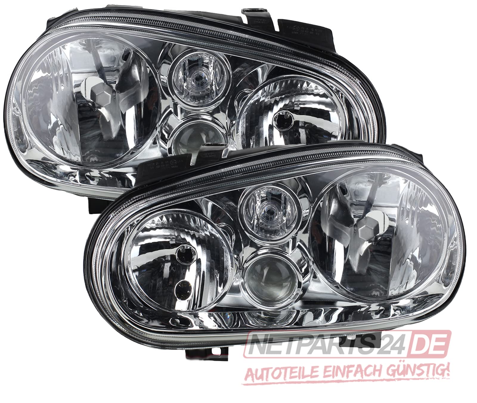Johns, Juego de faros para VW Golf IV 1J1 1997-2003 como juego H7/H1/H3 li+re.