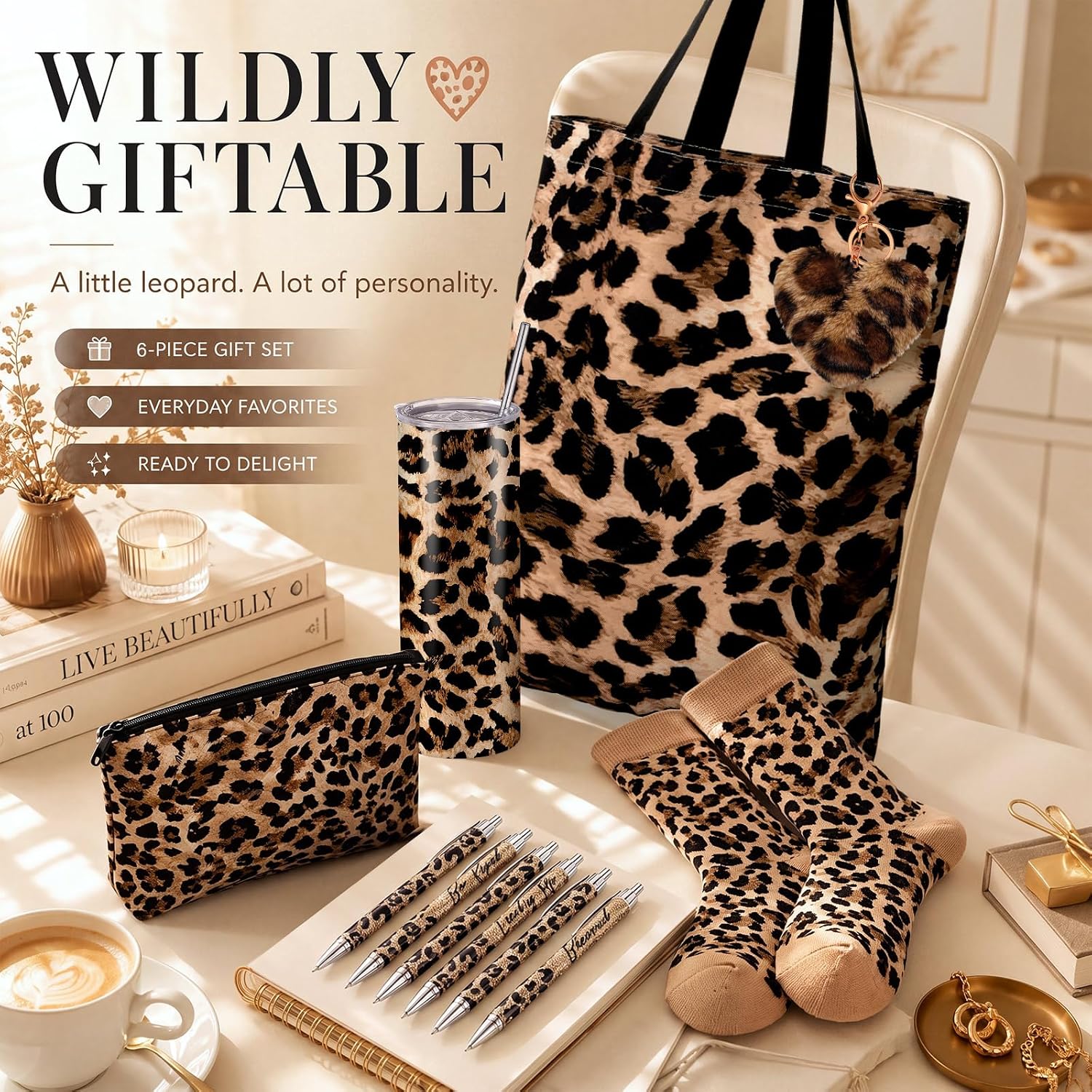 11 Pcs Christmas Leopard Gifts for Women Cheetah Print Gift Set