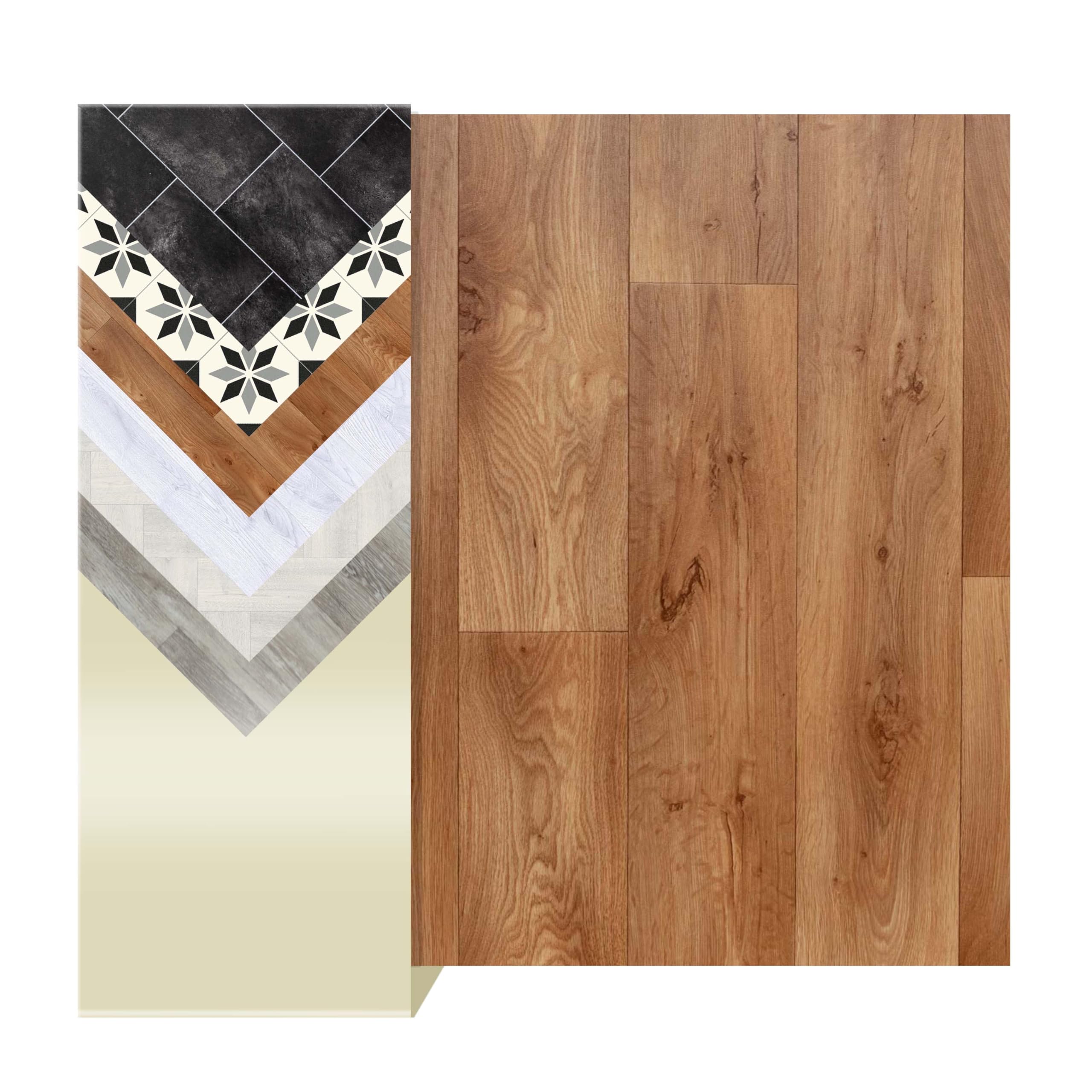 Primaflor PVC Boden Turin | 200x400 cm | Naturholz Diele 1300 | 2,00 m Breite | 2,3 mm | CV Bodenbelag Meterware in Holzoptik | R10 | für Wohnräume Küche Bad Büro Messe | Vinylboden zum Kleben
