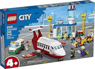 LEGO City Central Airport 60261 Building Toy, with Passenger Charter Plane, Airport Building, Fuel Tanker, Baggage Truck, Cargo and 6 Minifigures, Great Gift for Kids (286 Pieces)