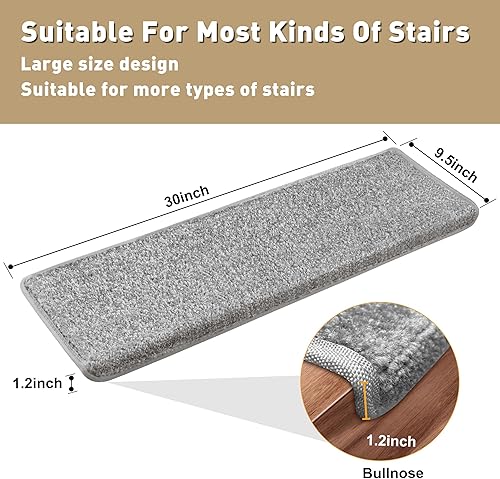 Miniatura 3 de PURE ERA Bullnose - Juego de peldaños para escaleras sin cinta, antideslizante, protectores de escaleras para interiores, fundas suaves y
