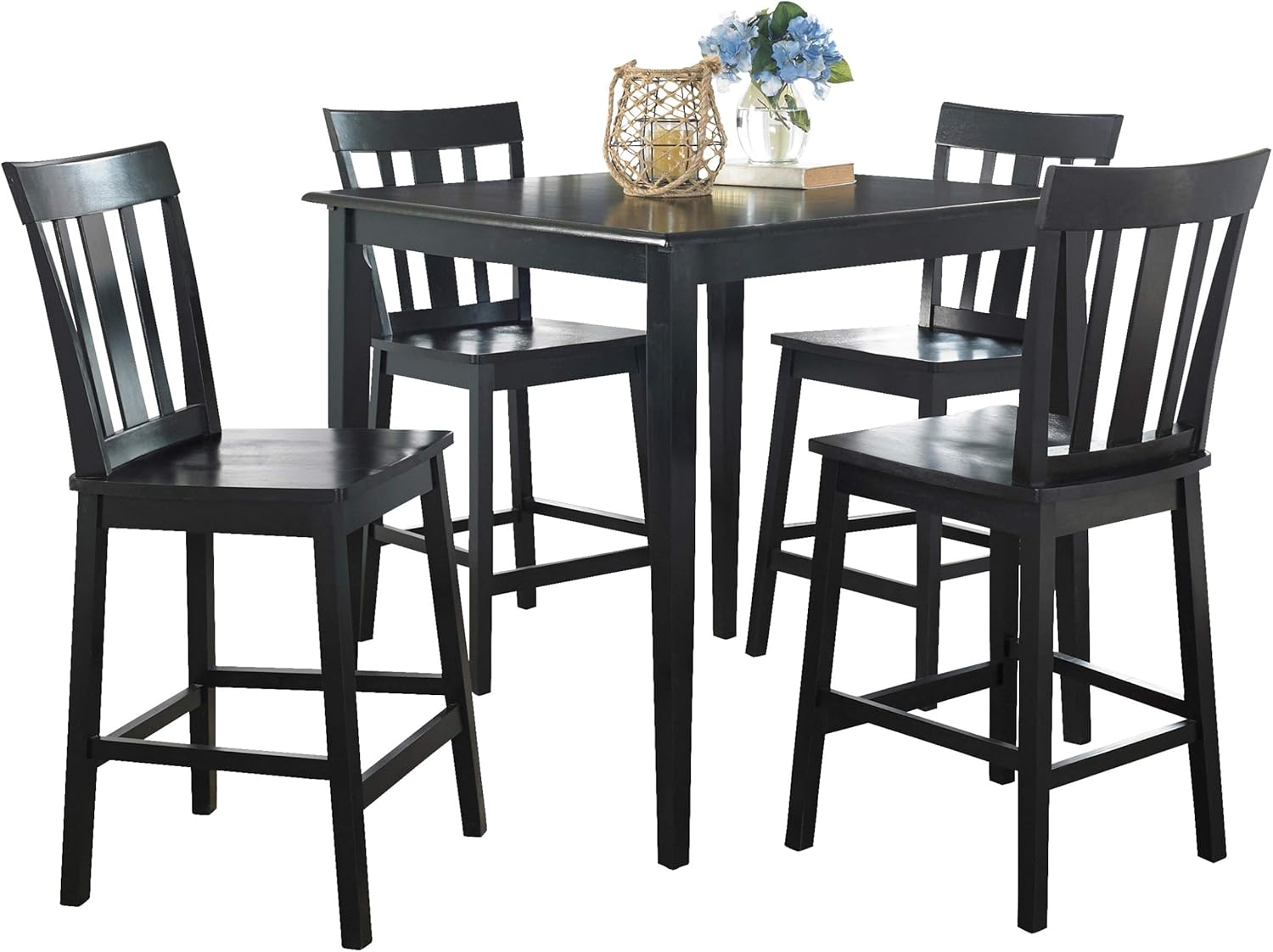 Mainstays 5-piece Counter Height Dining Set, Warm in Black - Table & Chair Sets