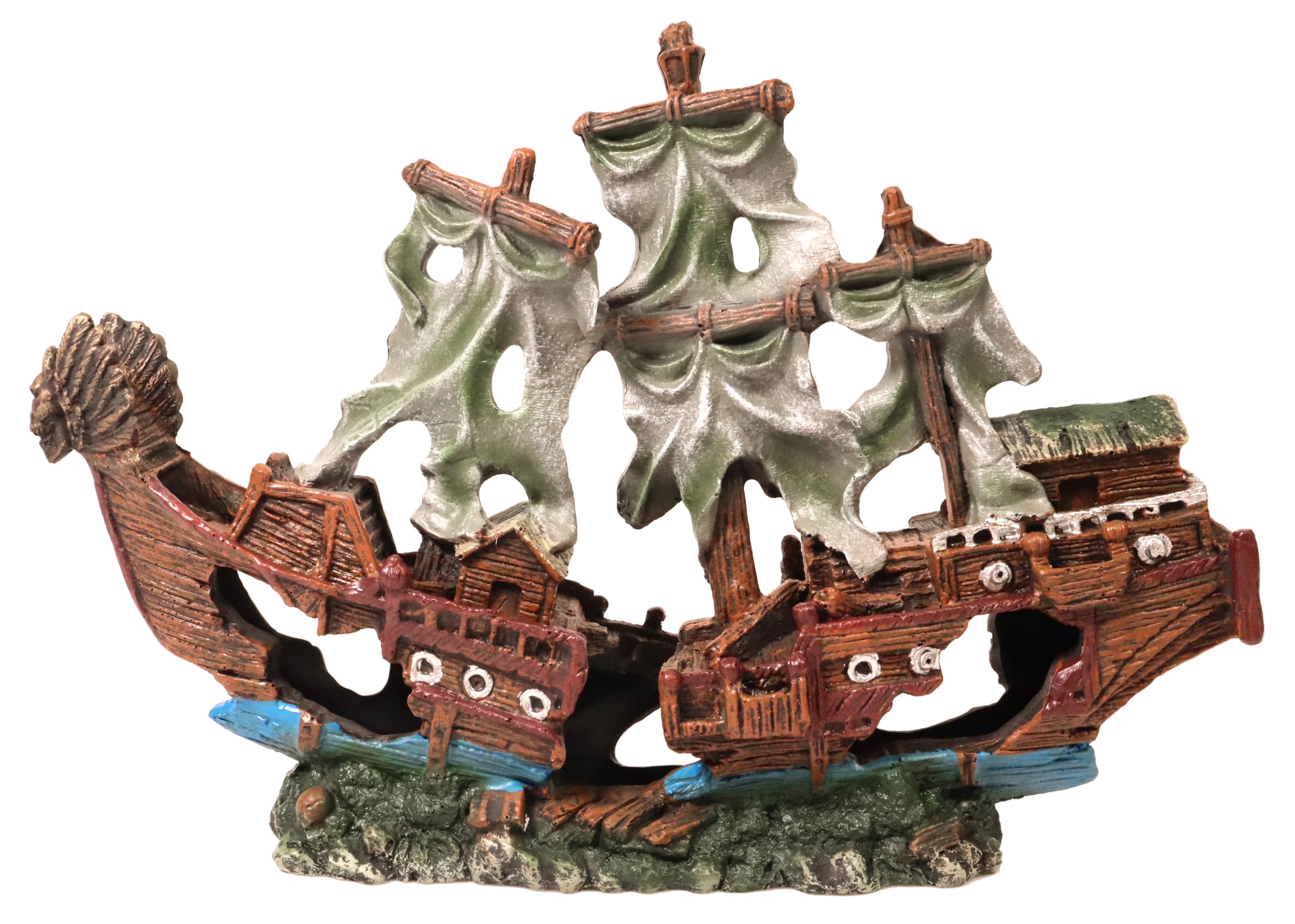 Decoración para pecera, decoración de acuario, naufragio, decoración de acuario, adornos temáticos, accesorios para peceras para camarones o escondite de peces betta