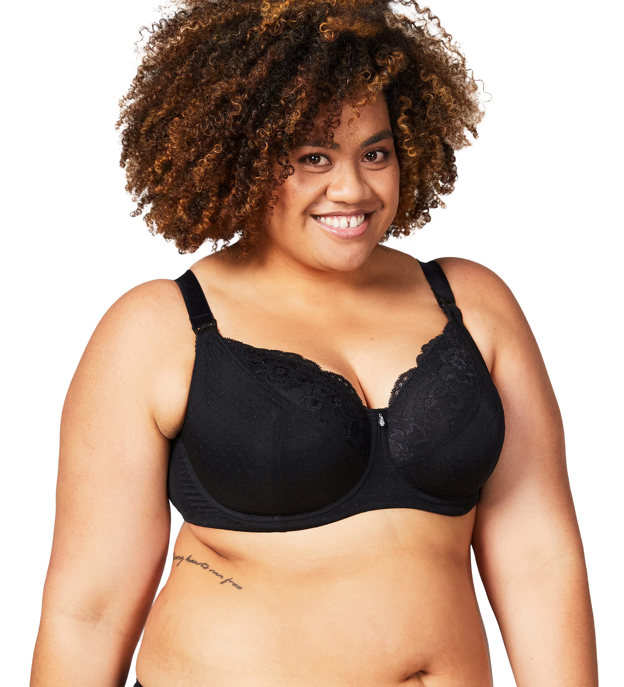 Cake Maternity Women's Timtams Women's Flexible Wire Nursing 20-1046-06 Balconette Bra, Black, 32D UK