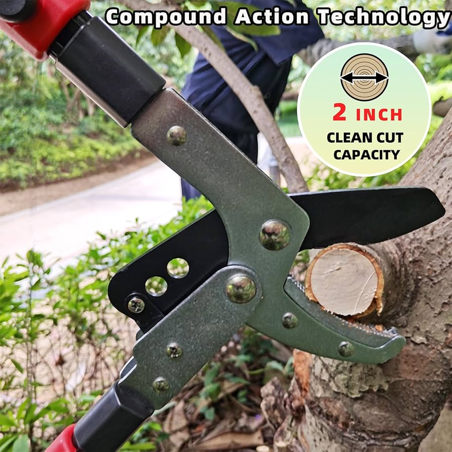 HAUTMEC Anvil Loppers For Tree Trimming Heavy Duty, Extendable 27-37'' Garden Bypass Loppers With Compound Action System, 2" Cutting Capacity