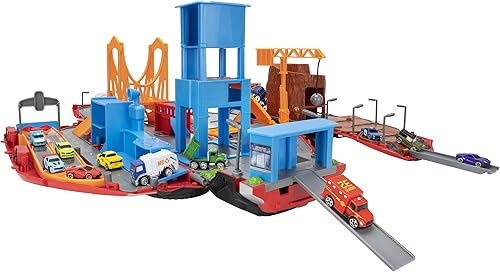 Miniatura 3 de Micro MachinesPlayset Super Van City incluye vehículos de 12 mm puente de trabajo sitio de construcción edificio de gran altura tira de arrastre