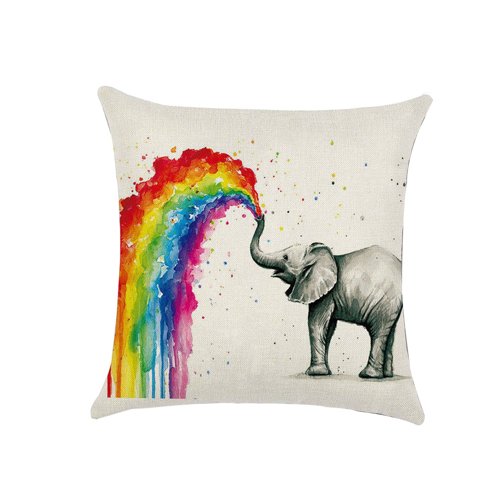 ENET Linen Pillow Cushion Case Cover Sofa Cotton Throw Decor Elephant Type