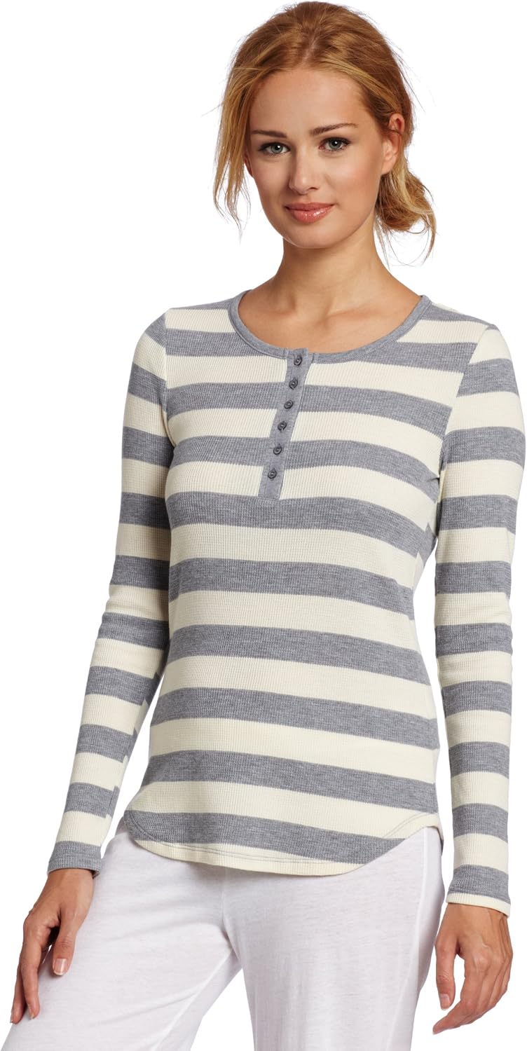 Nautica Sleepwear Women's Striped Henley